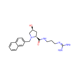NC(N)=NCCCNC(=O)[C@@H]1C[C@H](O)CN1Cc1ccc2ccccc2c1 ZINC000013440203