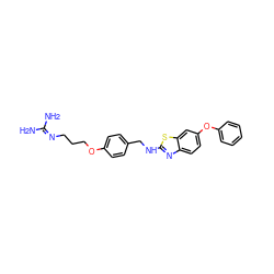 NC(N)=NCCCOc1ccc(CNc2nc3ccc(Oc4ccccc4)cc3s2)cc1 ZINC000043023930