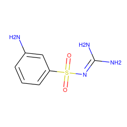 NC(N)=NS(=O)(=O)c1cccc(N)c1 ZINC000013808041