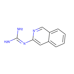 NC(N)=Nc1cc2ccccc2cn1 ZINC000026969424