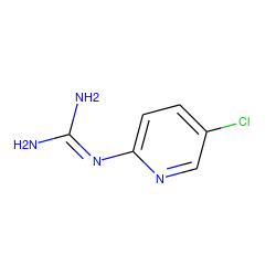 NC(N)=Nc1ccc(Cl)cn1 ZINC000013436496