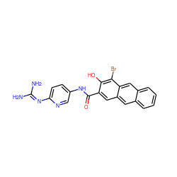 NC(N)=Nc1ccc(NC(=O)c2cc3cc4ccccc4cc3c(Br)c2O)cn1 ZINC000026166321