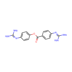NC(N)=Nc1ccc(OC(=O)c2ccc(N=C(N)N)cc2)cc1 ZINC000006535424