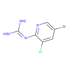 NC(N)=Nc1ncc(Br)cc1Cl ZINC000013436508