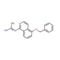 NC(N)=Nc1nccc2c(OCc3ccccc3)cccc12 ZINC000026954178