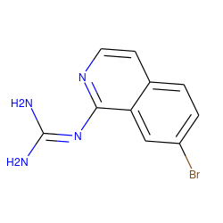 NC(N)=Nc1nccc2ccc(Br)cc12 ZINC000003930134