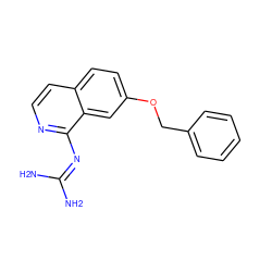 NC(N)=Nc1nccc2ccc(OCc3ccccc3)cc12 ZINC000026943378