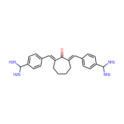 NC(N)c1ccc(/C=C2\CCCC/C(=C\c3ccc(C(N)N)cc3)C2=O)cc1 ZINC000027628095