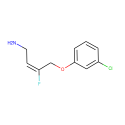 NC/C=C(/F)COc1cccc(Cl)c1 ZINC000084671205