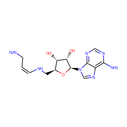 NC/C=C\NC[C@@H]1O[C@H](n2cnc3c(N)ncnc32)[C@@H](O)[C@H]1O ZINC000101483245