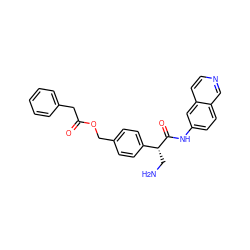 NC[C@@H](C(=O)Nc1ccc2cnccc2c1)c1ccc(COC(=O)Cc2ccccc2)cc1 ZINC000653704628
