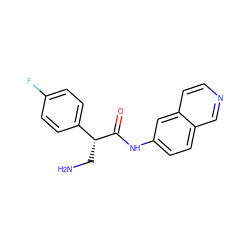 NC[C@@H](C(=O)Nc1ccc2cnccc2c1)c1ccc(F)cc1 ZINC000140996712