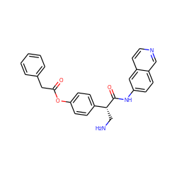 NC[C@@H](C(=O)Nc1ccc2cnccc2c1)c1ccc(OC(=O)Cc2ccccc2)cc1 ZINC000113154673