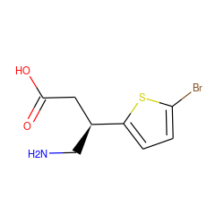 NC[C@@H](CC(=O)O)c1ccc(Br)s1 ZINC000013823768