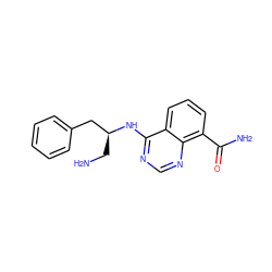 NC[C@@H](Cc1ccccc1)Nc1ncnc2c(C(N)=O)cccc12 ZINC000114347629