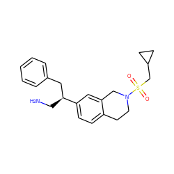 NC[C@@H](Cc1ccccc1)c1ccc2c(c1)CN(S(=O)(=O)CC1CC1)CC2 ZINC000116860965