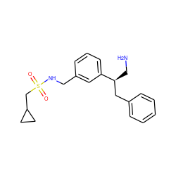 NC[C@@H](Cc1ccccc1)c1cccc(CNS(=O)(=O)CC2CC2)c1 ZINC000114241735