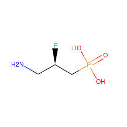 NC[C@@H](F)CP(=O)(O)O ZINC000223148915