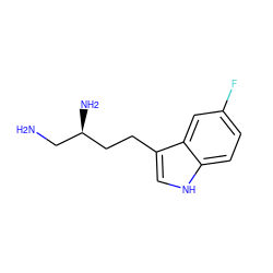 NC[C@@H](N)CCc1c[nH]c2ccc(F)cc12 ZINC000095602075