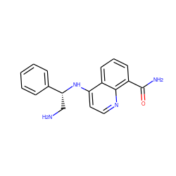 NC[C@@H](Nc1ccnc2c(C(N)=O)cccc12)c1ccccc1 ZINC000114348530