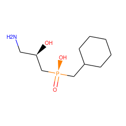 NC[C@@H](O)C[P@](=O)(O)CC1CCCCC1 ZINC000013743030