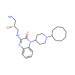 NC[C@@H](O)CNc1nc2ccccc2n(C2CCN(C3CCCCCCC3)CC2)c1=O ZINC000114765433