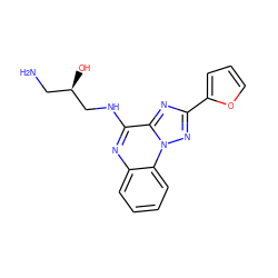 NC[C@@H](O)CNc1nc2ccccc2n2nc(-c3ccco3)nc12 ZINC000029124136