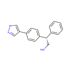 NC[C@@H](c1ccccc1)c1ccc(-c2cn[nH]c2)cc1 ZINC000014960983