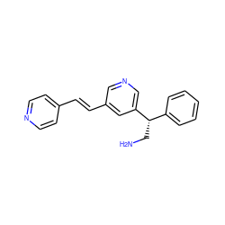 NC[C@@H](c1ccccc1)c1cncc(/C=C/c2ccncc2)c1 ZINC000014957711