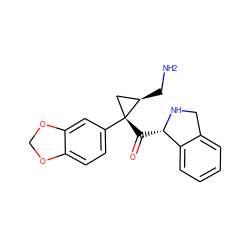 NC[C@@H]1C[C@@]1(C(=O)[C@@H]1NCc2ccccc21)c1ccc2c(c1)OCO2 ZINC000029047606