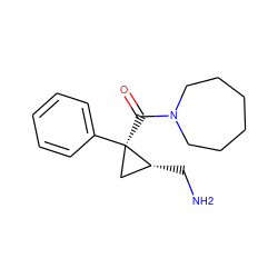 NC[C@@H]1C[C@@]1(C(=O)N1CCCCCC1)c1ccccc1 ZINC000029128095