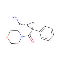 NC[C@@H]1C[C@@]1(C(=O)N1CCOCC1)c1ccccc1 ZINC000029128185