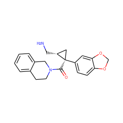 NC[C@@H]1C[C@@]1(C(=O)N1CCc2ccccc2C1)c1ccc2c(c1)OCO2 ZINC000029047604