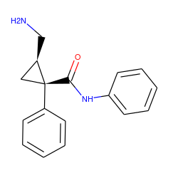 NC[C@@H]1C[C@@]1(C(=O)Nc1ccccc1)c1ccccc1 ZINC000029127670