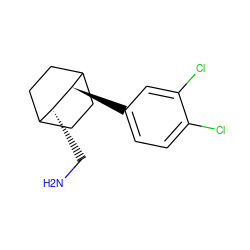 NC[C@@H]1C2CCC(CC2)[C@H]1c1ccc(Cl)c(Cl)c1 ZINC000013795118