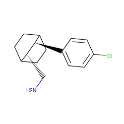 NC[C@@H]1C2CCC(CC2)[C@H]1c1ccc(Cl)cc1 ZINC000013795115