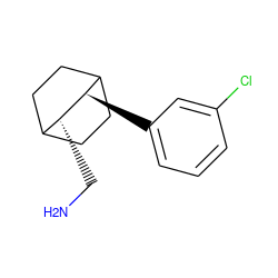 NC[C@@H]1C2CCC(CC2)[C@H]1c1cccc(Cl)c1 ZINC000013795113