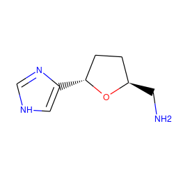 NC[C@@H]1CC[C@@H](c2c[nH]cn2)O1 ZINC000013524062