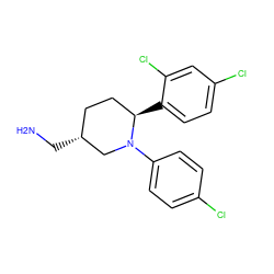 NC[C@@H]1CC[C@@H](c2ccc(Cl)cc2Cl)N(c2ccc(Cl)cc2)C1 ZINC000045337970