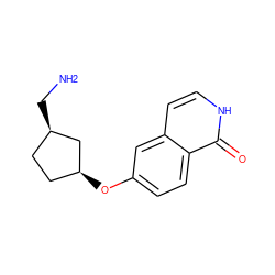 NC[C@@H]1CC[C@H](Oc2ccc3c(=O)[nH]ccc3c2)C1 ZINC000066074690