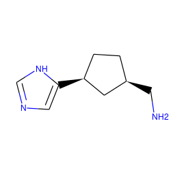 NC[C@@H]1CC[C@H](c2cnc[nH]2)C1 ZINC000653861802