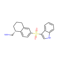 NC[C@@H]1CCCc2cc(S(=O)(=O)c3c[nH]c4ccccc34)ccc21 ZINC000043130645