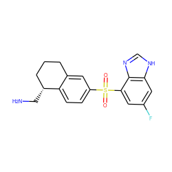 NC[C@@H]1CCCc2cc(S(=O)(=O)c3cc(F)cc4[nH]cnc34)ccc21 ZINC000049052208