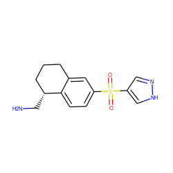 NC[C@@H]1CCCc2cc(S(=O)(=O)c3cn[nH]c3)ccc21 ZINC000049035394