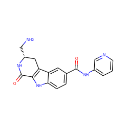 NC[C@@H]1Cc2c([nH]c3ccc(C(=O)Nc4cccnc4)cc23)C(=O)N1 ZINC000029125439