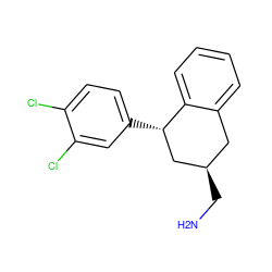 NC[C@@H]1Cc2ccccc2[C@@H](c2ccc(Cl)c(Cl)c2)C1 ZINC000066100523