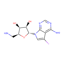 NC[C@@H]1O[C@@H](n2cc(I)c3c(N)ncnc32)[C@H](O)[C@@H]1O ZINC000003814343