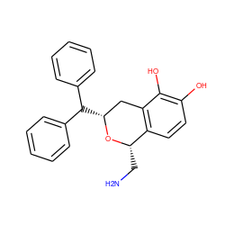 NC[C@@H]1O[C@H](C(c2ccccc2)c2ccccc2)Cc2c1ccc(O)c2O ZINC000013823815