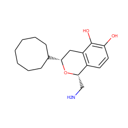 NC[C@@H]1O[C@H](C2CCCCCCC2)Cc2c1ccc(O)c2O ZINC000013823832