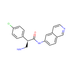NC[C@H](C(=O)Nc1ccc2cnccc2c1)c1ccc(Cl)cc1 ZINC000218394469